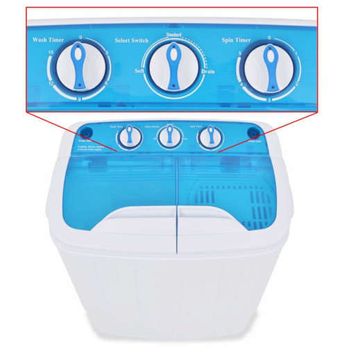 meuble bas salle de bain vidaXL Mini machine à laver à deux cuves 5,6 kg