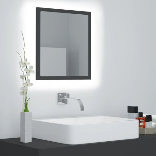 Vidaxl - vidaXL Miroir à LED de salle de bain Gris 40x8,5x37 cm Acrylique Vidaxl  - meuble bas salle de bain Gris et blanc