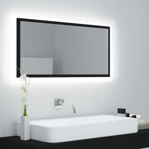 Vidaxl - vidaXL Miroir à LED de salle de bain Noir 90x8,5x37 cm Acrylique Vidaxl  - Miroir noir
