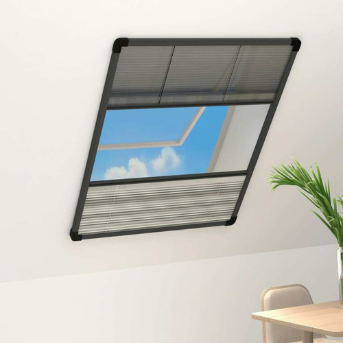 Moustiquaire Fenêtre Vidaxl vidaXL Moustiquaire plissée pour fenêtre Aluminium 60x80cm avec auvent