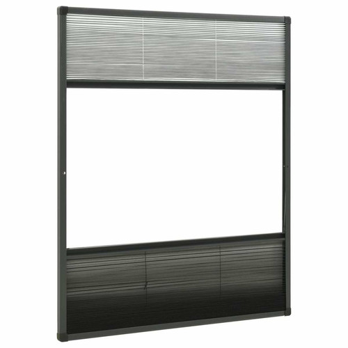 Moustiquaire Fenêtre vidaXL Moustiquaire plissée pour fenêtre Aluminium 60x80cm avec auvent