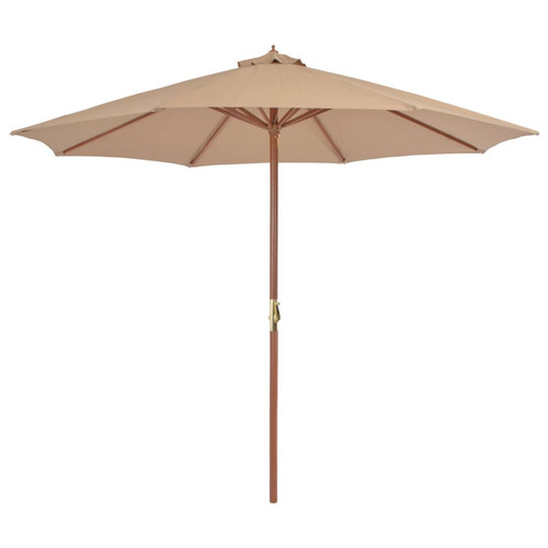 Vidaxl - vidaXL Parasol d'extérieur avec mât en bois 300 cm Taupe Vidaxl - Mobilier de jardin
