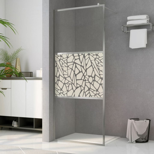 Cabine de douche Vidaxl vidaXL Paroi de douche à l'italienne à verre ESG pierre 115x195 cm