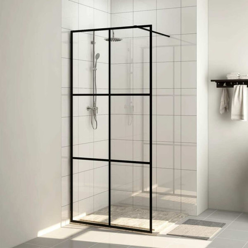 Vidaxl - vidaXL Paroi de douche avec verre ESG transparent 80x195 cm Noir Vidaxl  - Cabine de douche