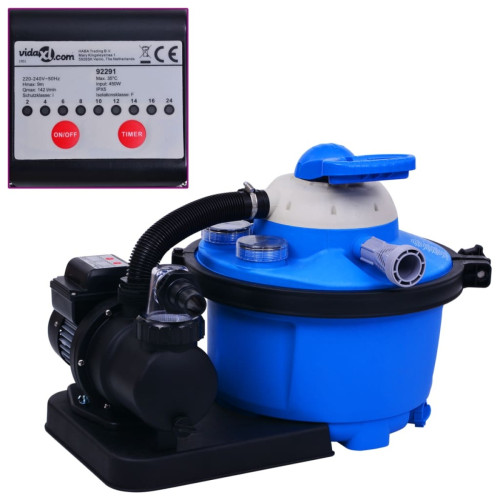 Vidaxl - vidaXL Pompe de filtration à sable avec minuterie 450 W 25 L - Filtration piscines et spas Vidaxl