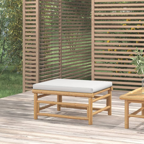 Vidaxl - vidaXL Repose-pieds de jardin avec coussin gris clair bambou Vidaxl  - Ensembles canapés et fauteuils