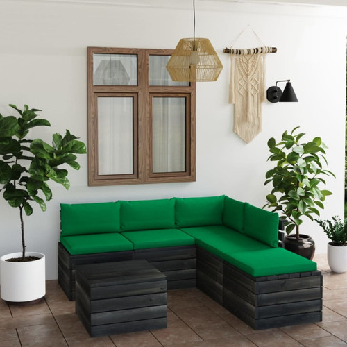 Vidaxl - vidaXL Salon palette de jardin 6 pcs avec coussins Bois de pin Vidaxl  - Mobilier de jardin
