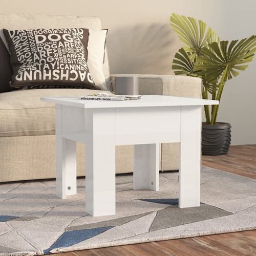 Vidaxl - vidaXL Table basse blanc brillant 55x55x42 cm bois d'ingénierie Vidaxl  - Meubles de salon Salon, salle à manger