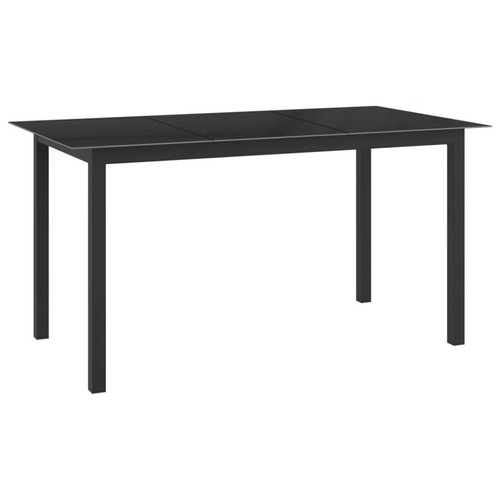 Vidaxl - vidaXL Table de jardin Noir 150x90x74 cm Aluminium et verre Vidaxl  - Petite table de jardin Tables de jardin