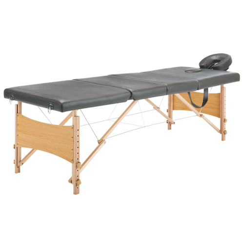 Vidaxl - vidaXL Table de massage avec 4 zones Cadre en bois Anthracite 186x68cm Vidaxl  - Soin du corps