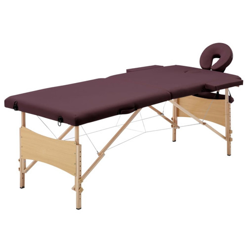 Vidaxl - vidaXL Table de massage pliable 2 zones Violet vin Vidaxl  - Marchand Vidaxl