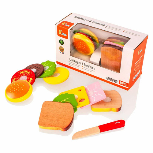 Viga Toys - Viga Toys - 50810 - Hamburger Sandwich - Set 11 Pièces Viga Toys  - Jeux d'imitation