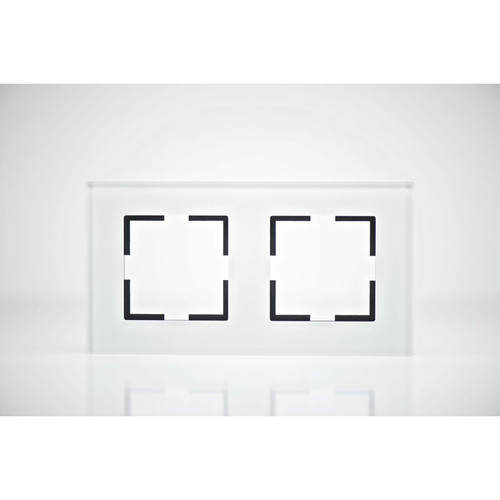 VIKO - Plaque de finition verre blanc 2 postes 84x159x10mm VIKO  - Interrupteurs & Prises