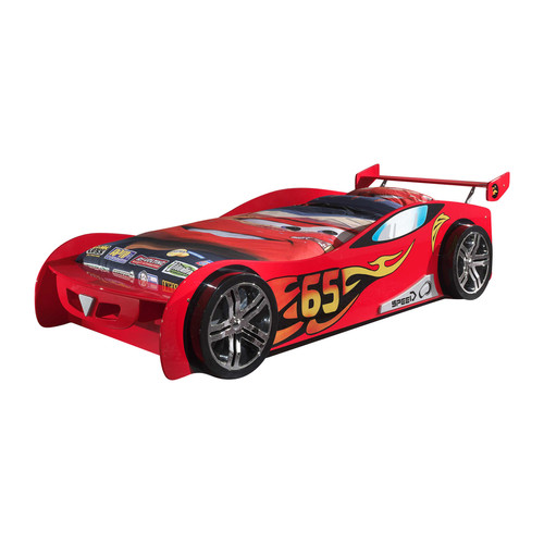 Vipack - Lit 90x200 Le Mans Sommier inclus Car beds - Rouge - Chambre Enfant Rouge