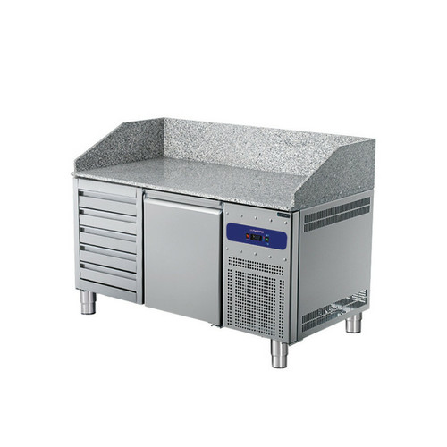 Réfrigérateur Mastro Table à pizza avec portes 600x400 mm et tiroirs - Profondeur 800 - Virtus
