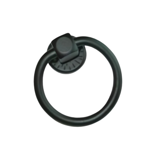 Visiodirect Lot de 2 poignée de tirage noire,poignée ronde robuste, boutons de meubles boutons de cuisine anneaux de tiroir - Format : 5.2 x 11 cm