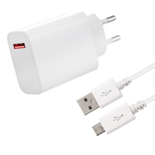 Visiodirect - Chargeur Secteur Rapide USB2 33W + Cable USB pour Samsung Galaxy J6 SM-J600F 5.6" - Blanc - Visiodirect - Visiodirect  - Accessoire Ordinateur portable et Mac