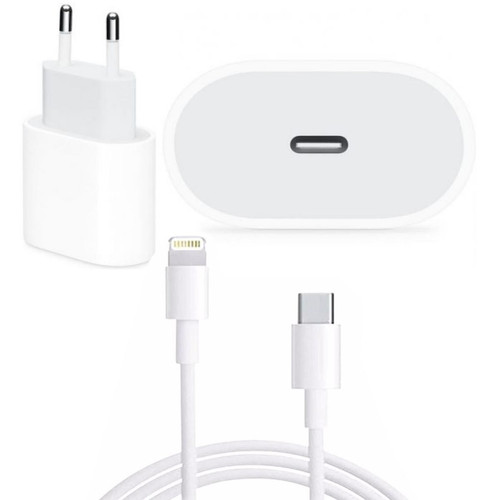 Visiodirect - Chargeur USB-C 20W + Cable de charge Type C vers Lightning 1 Mètre compatible pour iPhone SE 2020 Couleur Blanc - Visiodirect - Visiodirect  - Accessoires et consommables