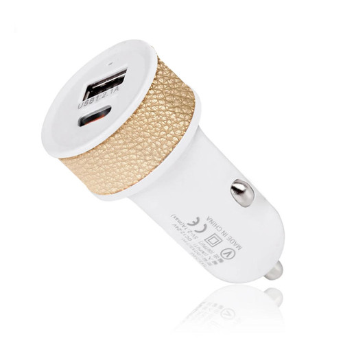 Visiodirect - Chargeur Voiture Allume-cigare double charge port USB2 15W et USB-C 25W Blanc pour Samsung Galaxy A52 5G /Samsung Galaxy A52S 5G - Visiodirect Visiodirect  - Adaptateur usb samsung