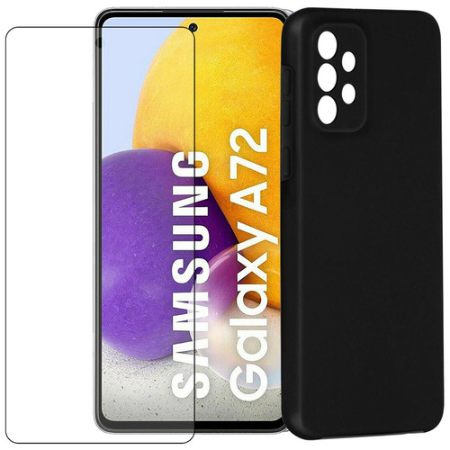 Visiodirect - Film protecteur verre trempé pour Samsung Galaxy A72 5G SM-A726B taille 6.7" + Coque de protection noir souple - VISIODIRECT - Visiodirect  - Accessoires et consommables