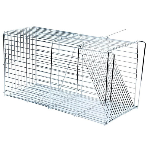Cage pour rongeur Visiodirect Piège pour lapins en Zinc coloris Gris - 46 x 26 x 23 cm