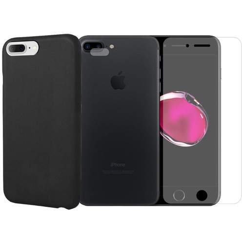 Visiodirect - Protection intégrale Verre Trempé iPhone 7 Plus + Verre Trempé Caméra Arrière  + Coque souple silicone Noire - Visiodirect - Visiodirect - Verre trempé iPhone XR Accessoires et consommables