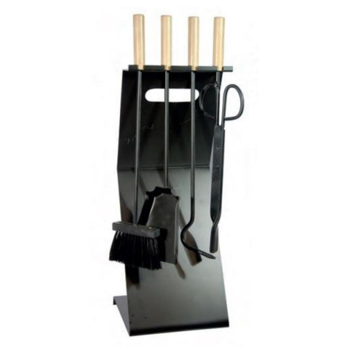 Visiodirect - Serviteur/Garniture de cheminée ensembles d'outils pince à feu pelle brosse en fer forgé coloris Noir / Doré - Hauteur 55cm Visiodirect  - Accessoires poêles à bois/cheminées