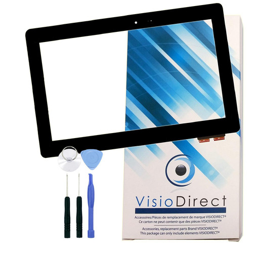 Visiodirect - Vitre écran tactile pour ASUS Transformer Book T100HA-FU006T tablette noire + kit outils -VISIODIRECT- Visiodirect  - Tablette asus transformer book
