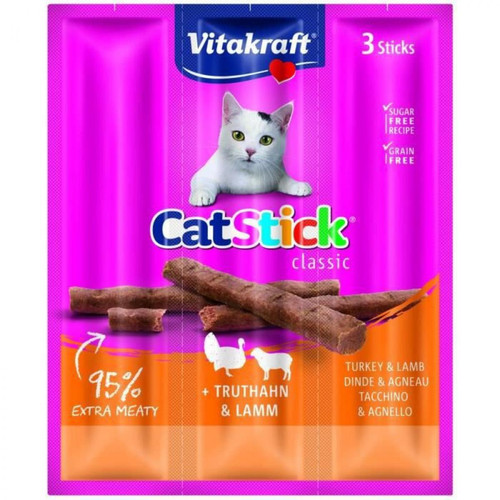 Vitakraft - VITAKRAFT Cat Stick mini Friandise pour chat a la Dinde et a lAgneau - Lot de 20x3 Vitakraft  - Chiens Vitakraft