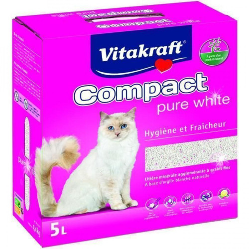 Litière pour chat Vitakraft VITAKRAFT Litiere Compact Pure White - 5 L - Pour chat