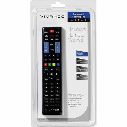 Vivanco Télécommande Universelle pour Samsung et LG, Compatible avec les Smart TV, , Noir, Vivanco, RR220IR