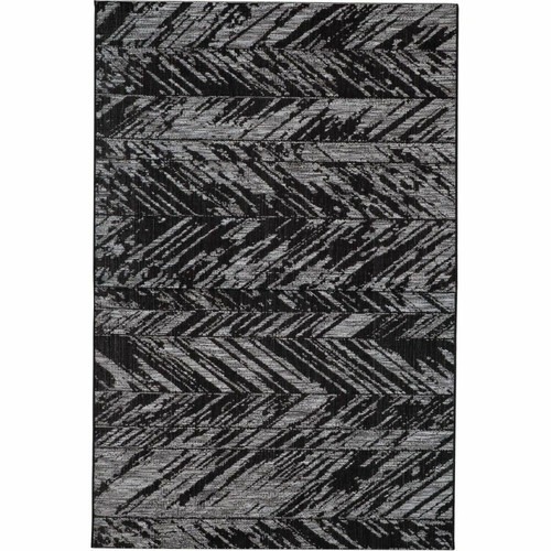 Vivaraise - Tapis en polypropylène noir Evora 230 x 160 cm. Vivaraise  - Décoration Noir et blanc