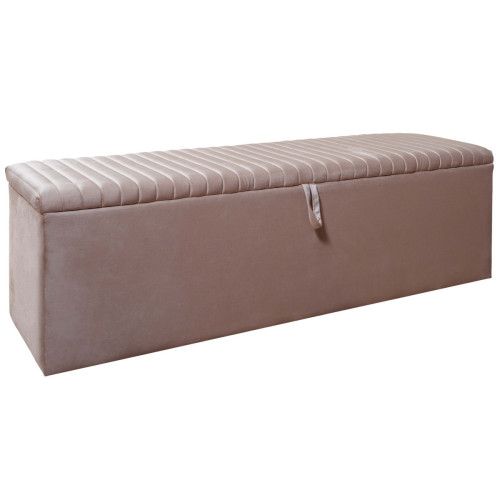Vivenla - Banc bout de lit coffre avec rangement coloris beige design en velours L. 150 x P. 41 x H. 45 cm collection CAIRO Vivenla  - Maison