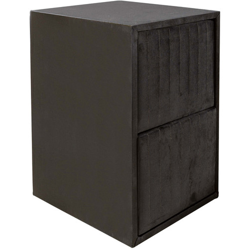 Vivenla -Table de chevet gris design en velours L. 40 x P. 45 x H. 60 cm collection DUBAI Vivenla  - Chevet Design