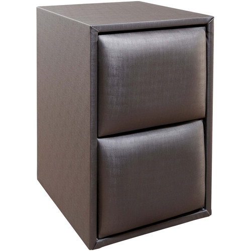 Vivenla -Table de chevet gris design en pvc L. 40 x P. 45 x H. 60 cm collection RIO Vivenla  - Chevet Design