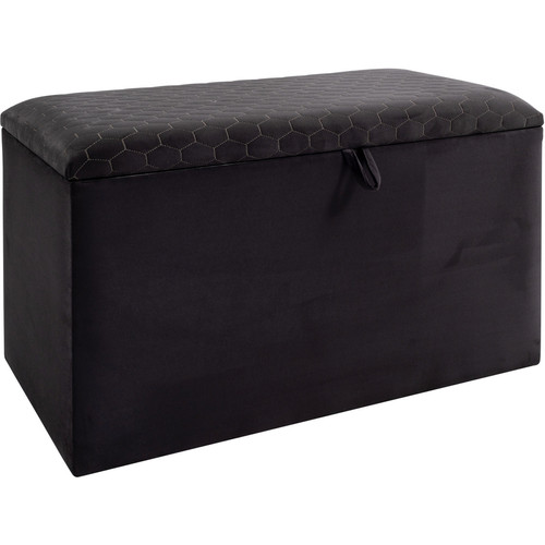 Vivenla - Banc bout de lit coffre avec rangement coloris gris design en velours L. 80 x P. 41 x H. 45 cm collection AMSTERDAM Vivenla  - Banc de lit