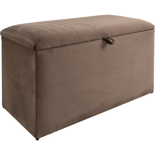 Vivenla - Banc bout de lit coffre avec rangement coloris marron design en velours L. 80 x P. 41 x H. 45 cm collection BRUSSELS Vivenla  - Banc de lit Marron vieilli