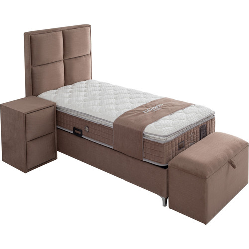 Banc de lit Banc bout de lit coffre avec rangement coloris marron design en velours L. 80 x P. 41 x H. 45 cm collection RIO