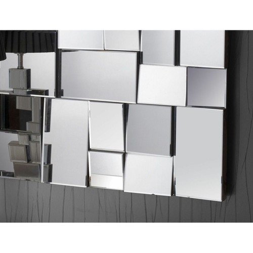 Miroirs Miroir mural argenté design effet 3D L.80 x P. 3 x H. 120 cm collection Contend