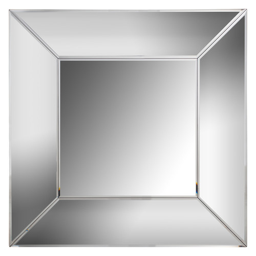 Vivenla - Miroir mural ultra design carré avec contour biseauté effet 3D L. 40 x P. 40 x H. 4 cm collection SERRE Vivenla  - Miroirs