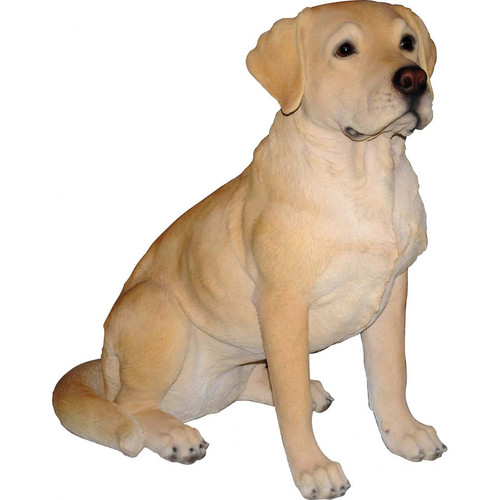 Petite déco d'exterieur Vivid Arts Labrador assis en résine 54 cm doré.