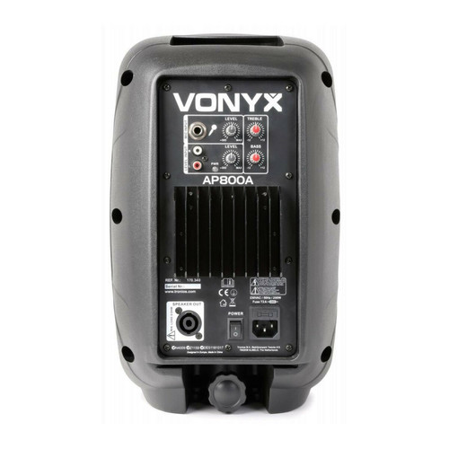 Vonyx Pack Sonorisation 2 Enceintes Actives amplifiées PRO 400W + Supports - Bars, Restaurants, Centres de fitness