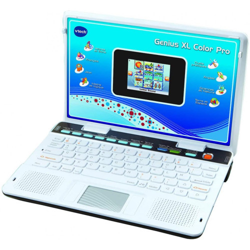 Vtech - mini ordinateur portable avec 90 activités pour enfant Genius Xl Color Pro blanc noir - Accessoire enfant Vtech