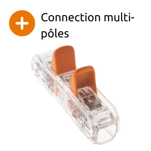 Accessoires de câblage Lot de 10 bornes à leviers IN LINE S221 - Conducteurs 0.2 à 4mm² max - Orange - Wago