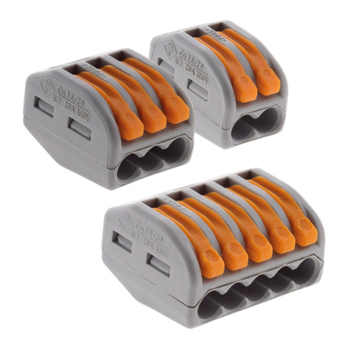 Wago - Panachage de 30 bornes automatiques à cliquet S222 - 2/3/5 entrées - fils rigides et souples 4mm² max - Orange - Wago - Wago