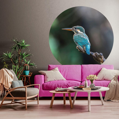 Wallart - WallArt Papier peint cercle The Kingfisher 190 cm Wallart - Revêtement sol & mur