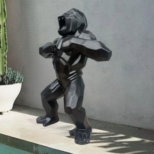 Wanda Collection Statue jardin gorille origami noir 80 cm