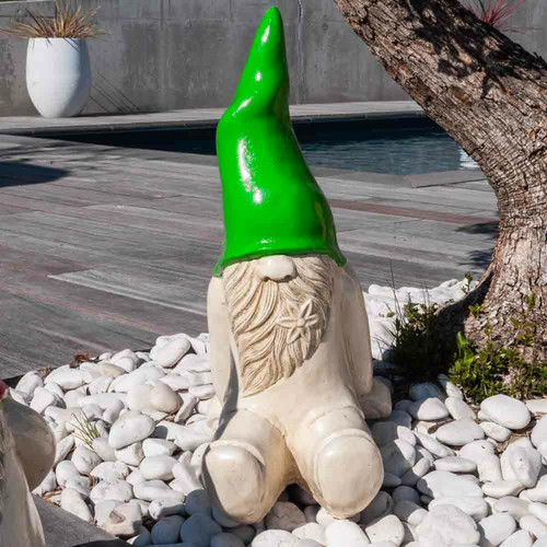 Wanda Collection - Gnome jardin déco assis 50cm vert Wanda Collection  - Décoration d'extérieur Wanda Collection