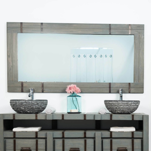 Wanda Collection - Grand miroir de salle de bain Loft 160x80 gris Wanda Collection  - Grand miroir design Miroirs