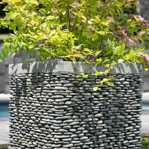 Pots, cache-pots Pot bac jardinière carré cube galet 50cm jardin zen terasse